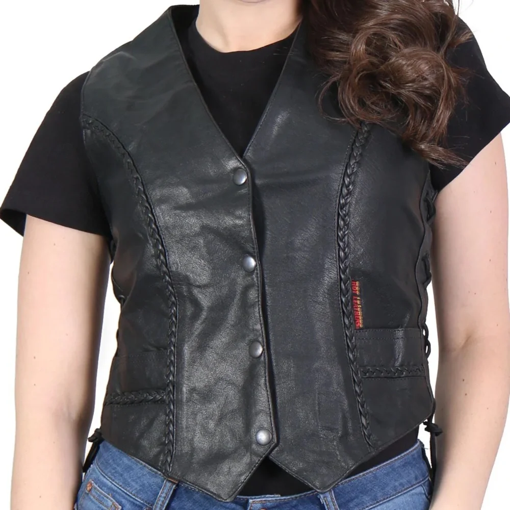 NEW HOT LEATHERS VINTAGE WOMENS VEST